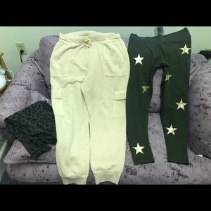 1 pair of PINK joggers 1 pair of yoga pants sz L